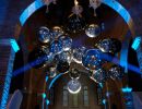 lampadario illuminazione palle blu